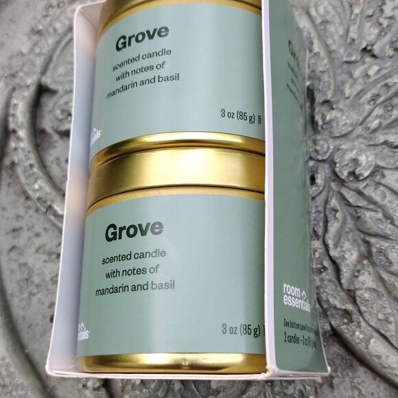 Room Essentials Grove Scented candles with notes of mandarin & basil 2 pack - Picture 4 of 8